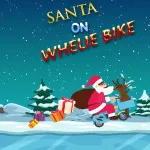 Play Santa On Wheelie Bike